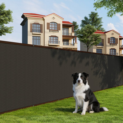 Outdoor Privacy Fence Screen 4' x 50' Black HDPE 180 GSM Heavy-Duty Woven Mesh with Metal Grommets & Zip Ties for Balcony, Garden, Deck