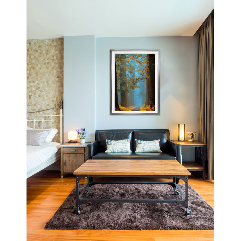 «Orange Blue Avenue», reproduction, H 24 po x l 20 po x 1,5 po, Cadre argenté