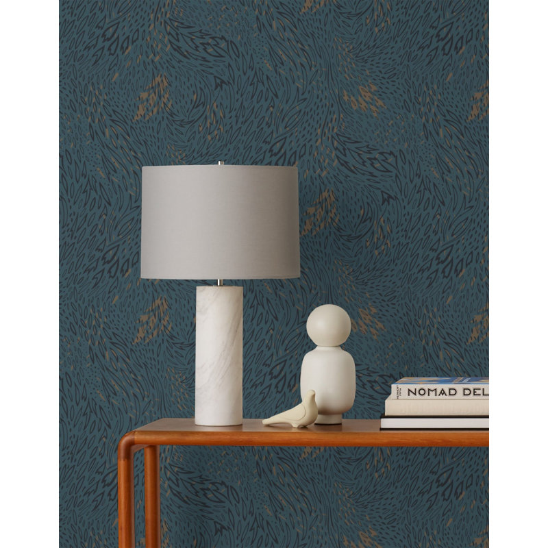 Forest Floor Wallpaper | Ebony / Traditional / Roll - 27" x 30', Indigo