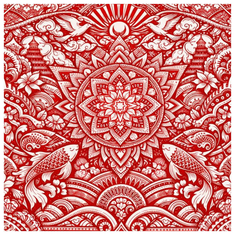 Coussins décoratifs à double face rouge complexe, 14 X 14 pouces