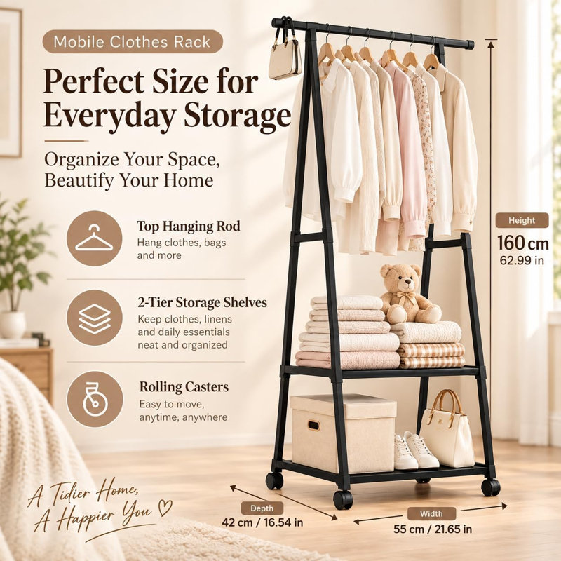 55 cm Rolling Clothes Rack