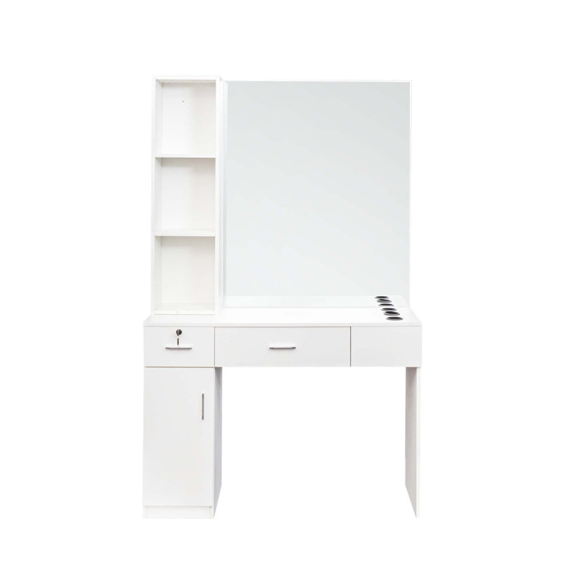 Salon Station Barber Coiffing Styling Station Barber, Blanc