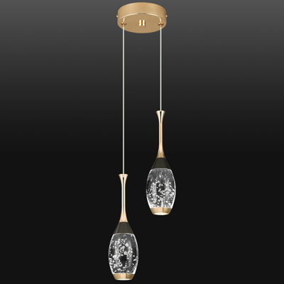 Illona Mini Teardrop Crystal Pendant Light Gold Pendant Light Modern Dimmable LED Pendant Lighting for Entrywa Bedroom Kitchen Island Dining