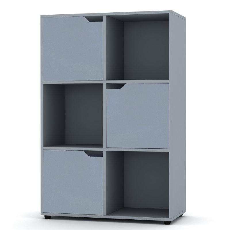 Fidellia 90.5 cm H x 60 cm W Cube Bookcase, Grey
