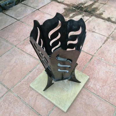 Ortholf Round Steel Wood Burning Fire Pit