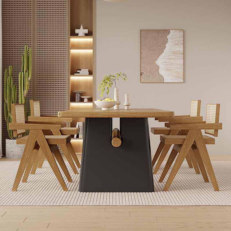 Table de salle à manger rectangulaire, H 29,53 po x L 62,99 po x l 31,5 po, Noir, noir, noir, noir