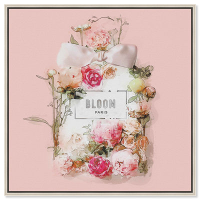 Bloom, art floral sur toile rose par Art Remedy