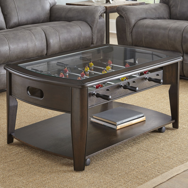 Weist Latitude Run® 45 L Solid Wood Foosball Coffee Table with Telescopic Rods