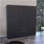 Armoire à six portes Mitu, sept tablettes intérieures, un tiroir, tringle noire / blanche-730448246