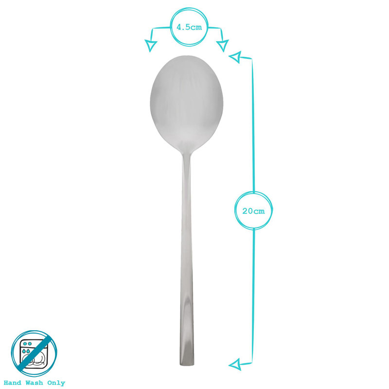 Stainless Steel Dessert Spoons - 20cm - Pack of 8, Silver