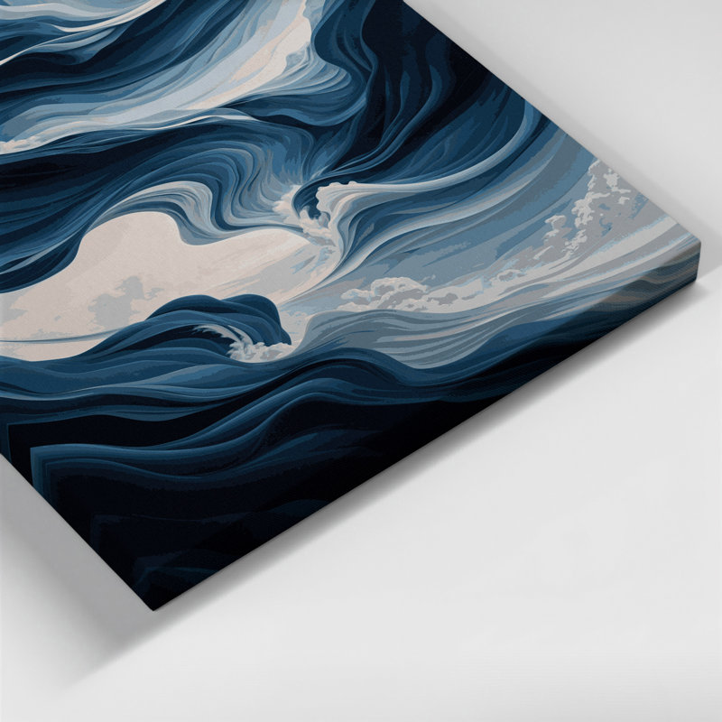 Paysage abstrait 25, art mural sur toile grise, H 20 po x l 16 po