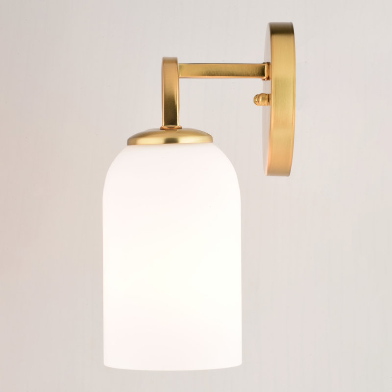 Shelby 23" Gold Brass Bathroom Vanity Light with White Glass