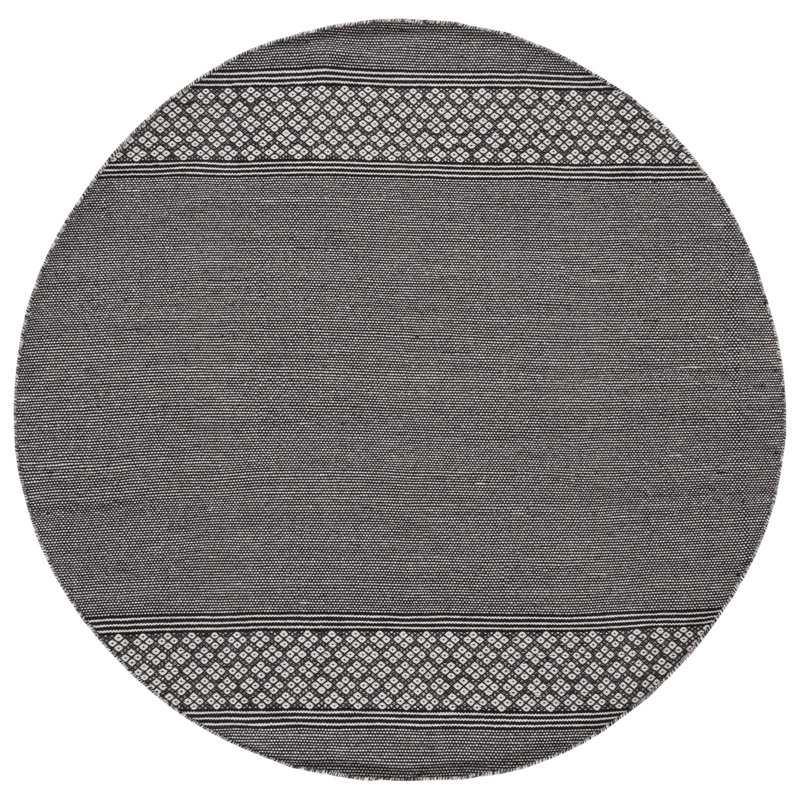 Danytza Flat Weave Cotton Striped Rug, Round 6'