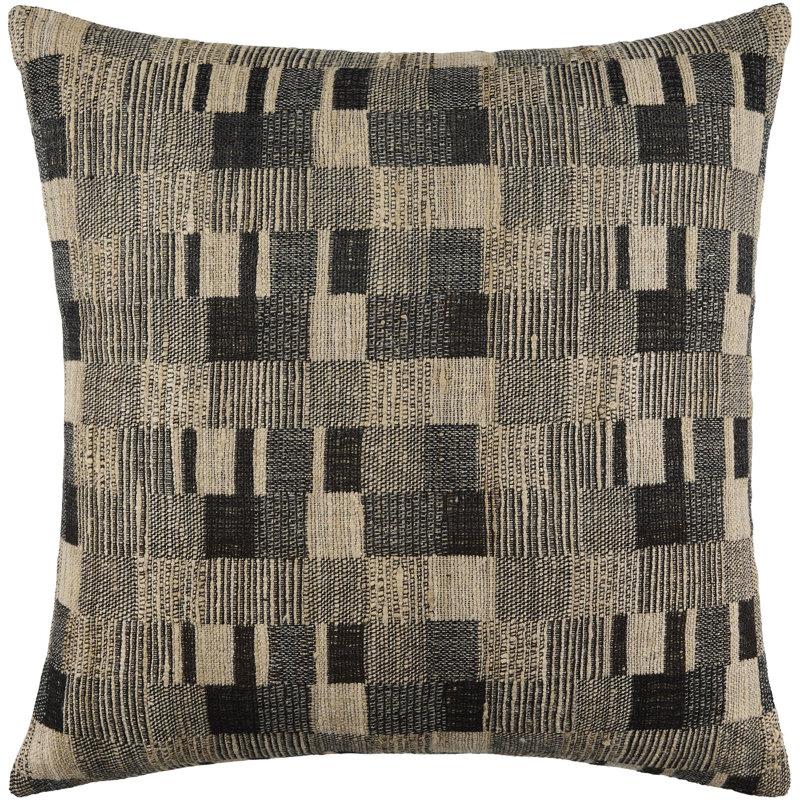 Marzano Accent Pillow, Square 20", Polyester, Black/Gray/Beige