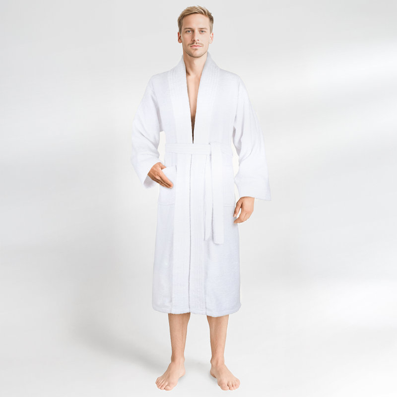 Peignoirs turcs 100% coton, robes pour hommes légères et absorbantes, M, Blanc
