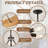 Farmhouse Chandelier for Dining Room, 8-Light 35.43” Rustic Drum Chandeliers Black and Brown Metal Wood Grain Round Pendant  Lighting for Kitchen Island Foyer Entryway Living Room-1578427697