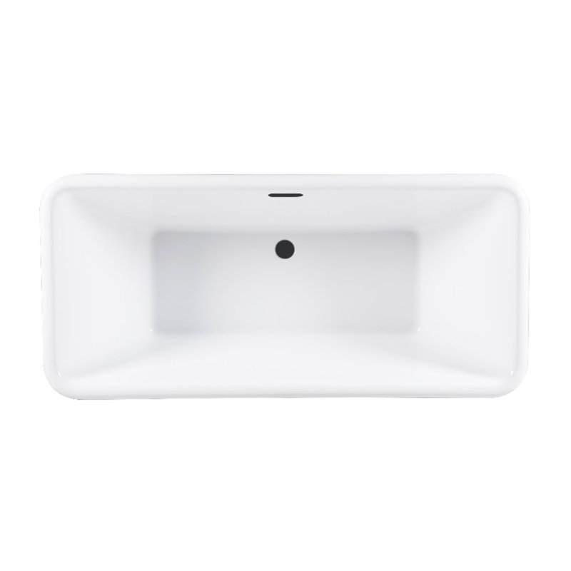 Kingston Brass Aqua Eden 71-Inch Acrylic Oval Rectangular Double Ended Pedestal Tub with Drain (No Faucet Drillings)