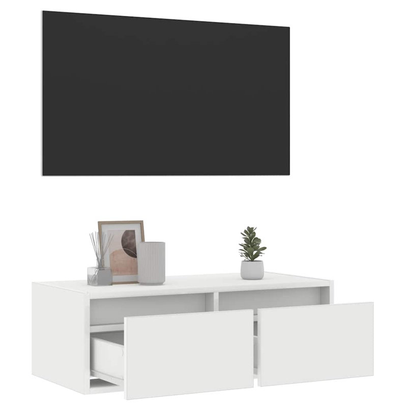Exuma TV Stand, 25cm H x 75cm L x 35.5cm W, White