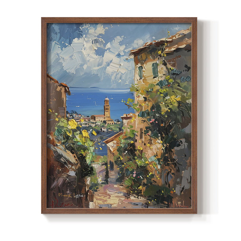 «LANDSCAPES Series CCCCLV», reproduction encadrée - bois massif, H 30 po x l 24 po, Noyer
