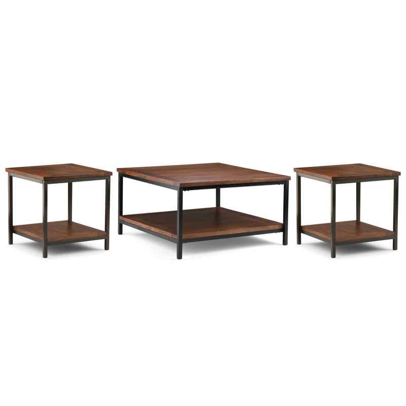 Table basse Skyler Industrial Mango, Brun cognac foncé
