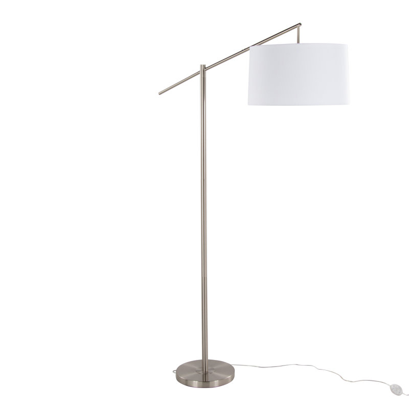 John-Stephan 69" Floor Lamp, Brushed Nickel, White