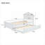 Petit lit plateforme en bois avec lit gigogne escamotable, tête de lit encastrée en bois massif avec finition blanche