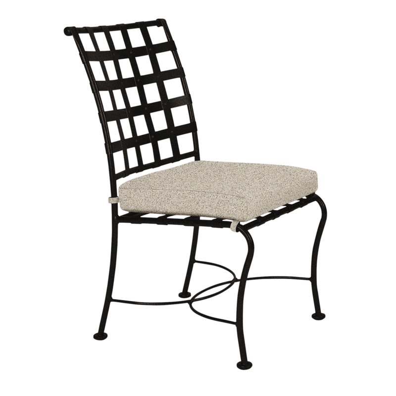 Classico Outdoor Dining Side Chair, Harris Stone, Carbon Black