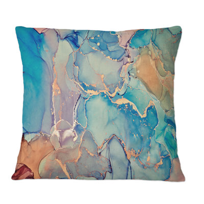 Bleu et orange, encre liquide, impression moderne