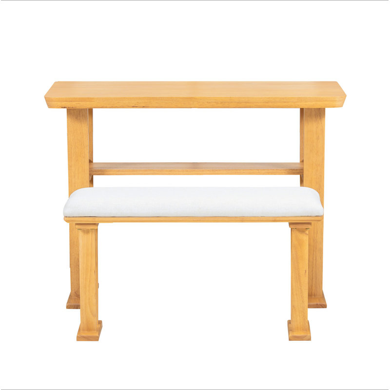 Table de salle à manger en bois massif Farmhouse Modern - Conception peu encombrante