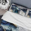 Abstrait Géode - Marbre blanc et bleu I - Ensemble de housse de couette moderne - Microfibre de polyester-431142470