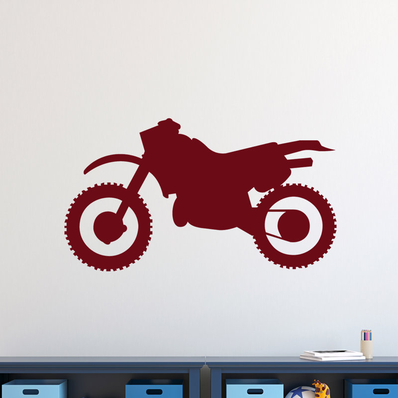 Décalcomanie murale silhouette de vélo à saleté, Canneberge
