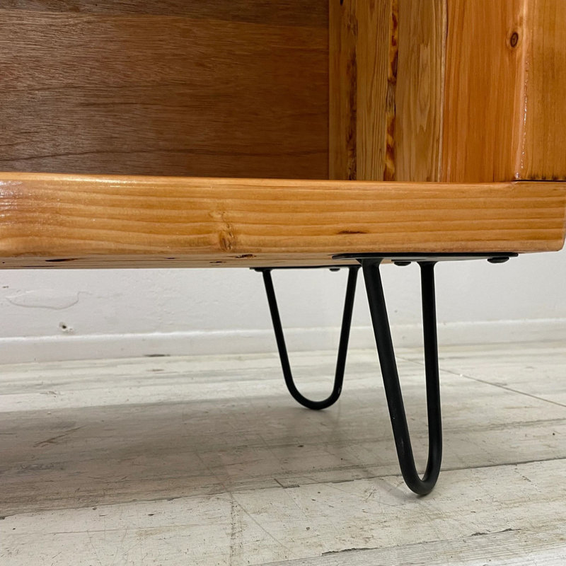 Rec Vinyl Record Storage, 22" H x 40" W x 14" D, Antique Walnut Stain