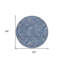 Tapis rond lavable floral intérieur bleu marine 8 pi