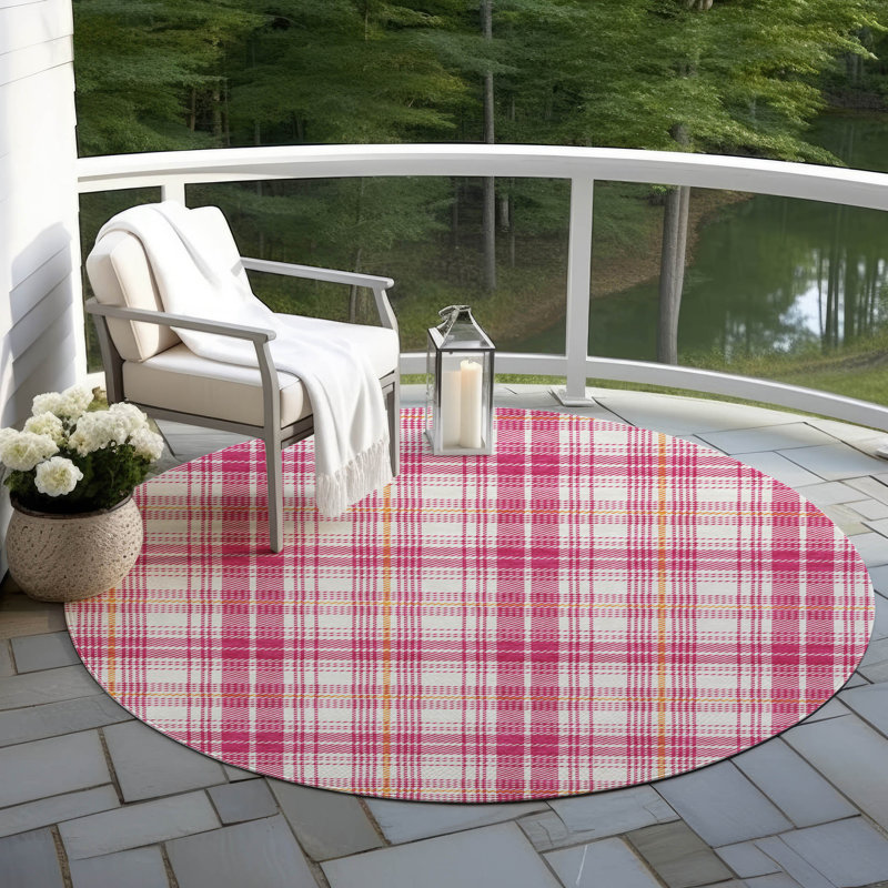  Machine Washable Indoor/Outdoor Chayden ACN993 Beige Rug, Round 8'