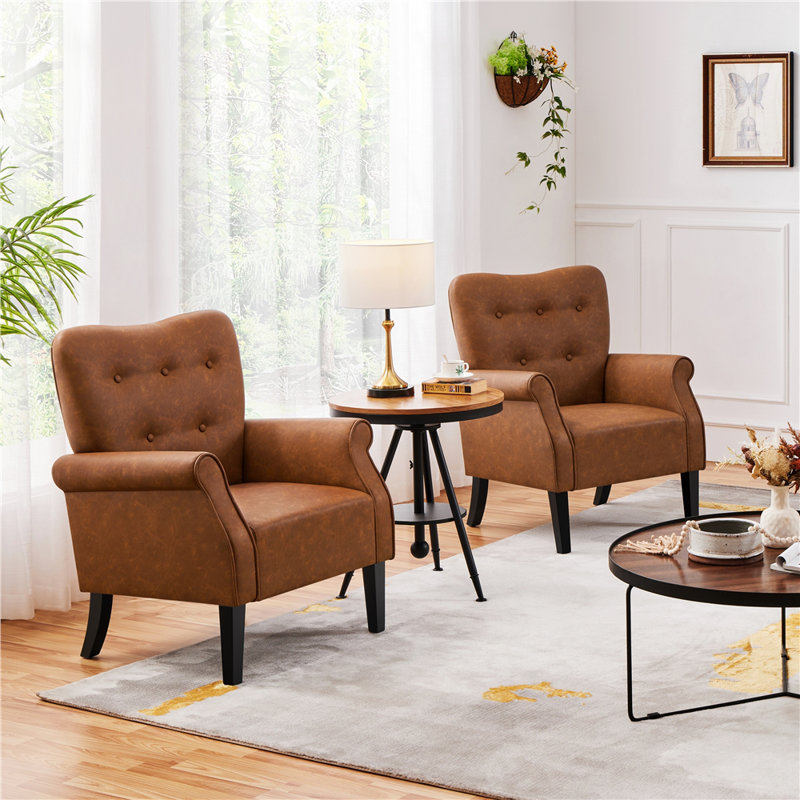 Anesha Upholstered Armchair, Retro Brown