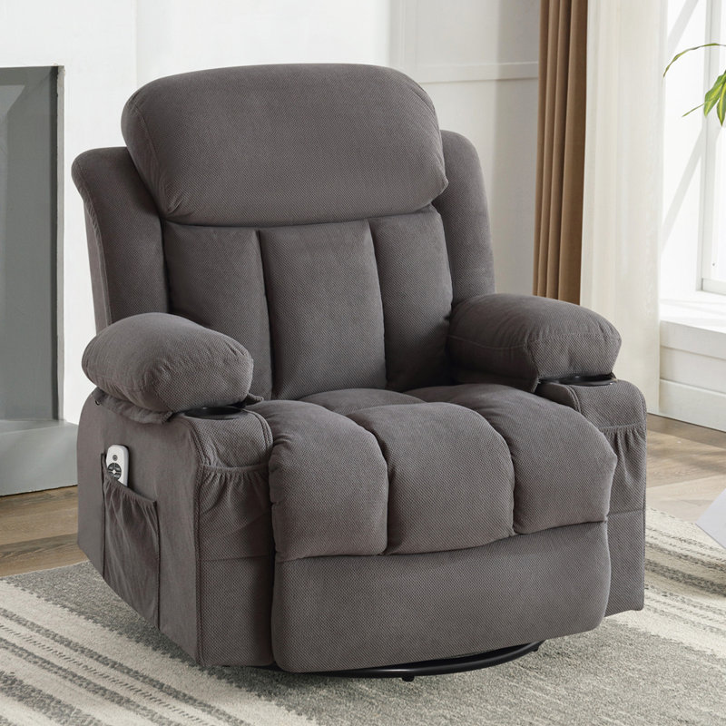Swinging recliner massage heated sofa, Gray