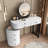 Modern Dressing Table With Detachable Mirror, Triple - Color Lighting For Clear Visibility, Three Drawer Storage On Main And Side, Reversible Side Bedroom, Adjustable To Bedroom Layout, White