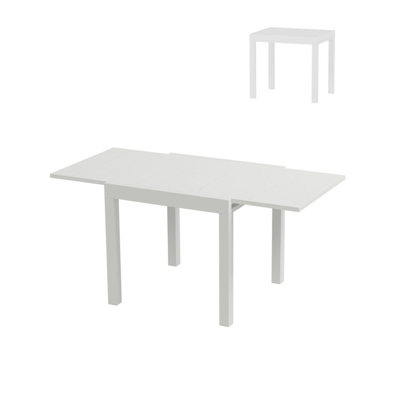 Table de salle à manger extensible pour l'extérieur - table de patio réglable de 31 à 63 po pour 4 à 6 personnes, Blanc