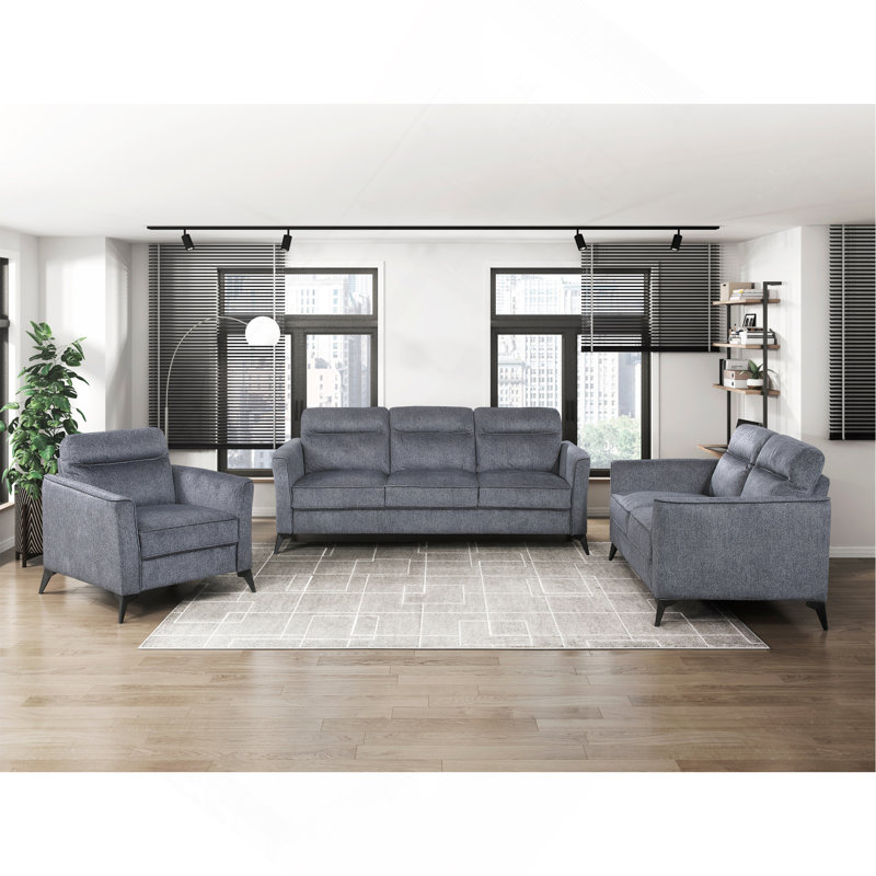 Canapé 3 pièces Modern Living, Gris foncé