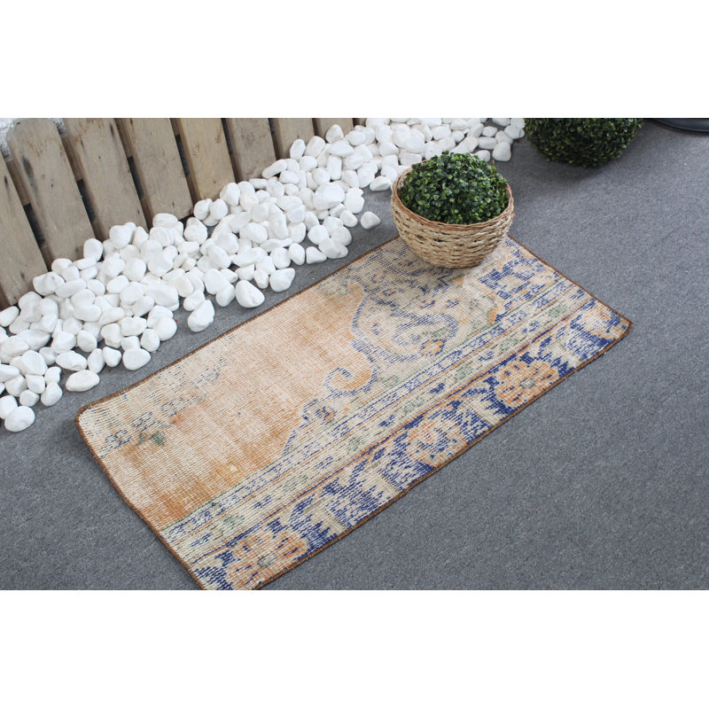 Tapis Oushak rétro vintage orange vif pour une touche d'esthétique moderne