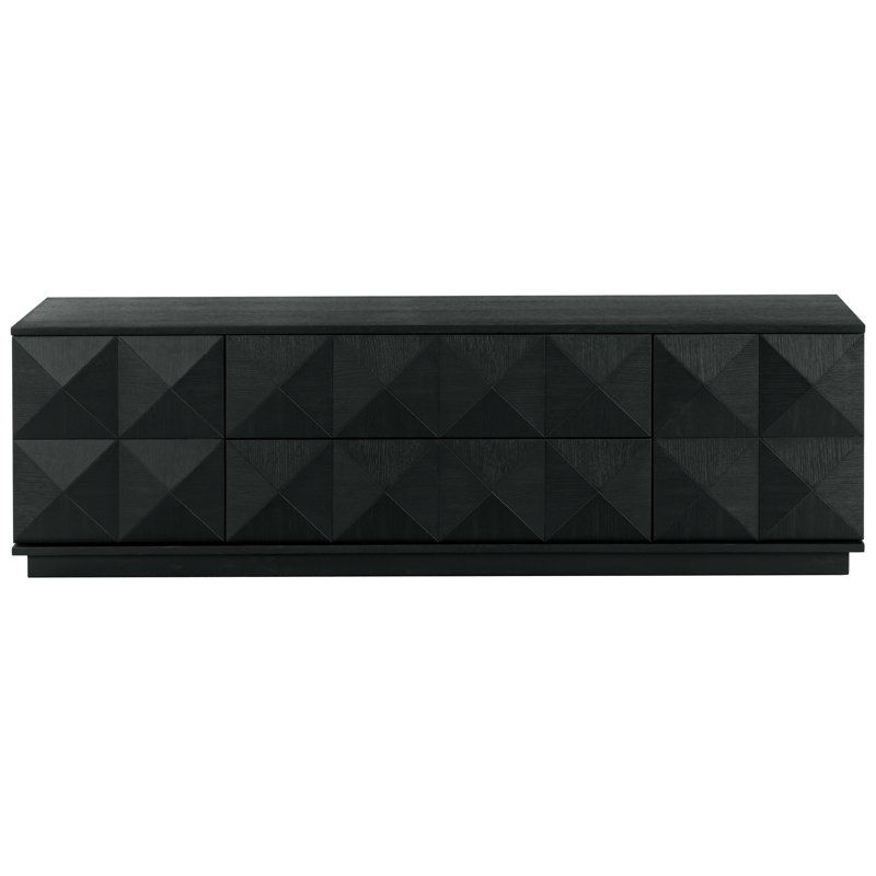 Patty 4 Door Wood Media Stand, Black