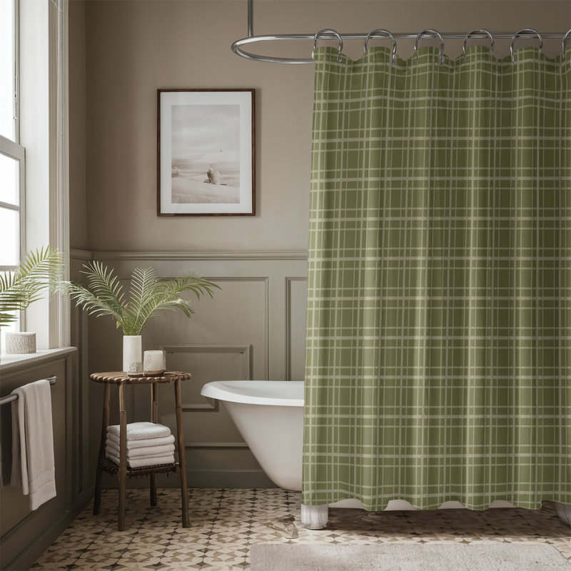 Leaf Whisper - Premium Shower Curtain 0039, 74" H x 71" W, Sage Green
