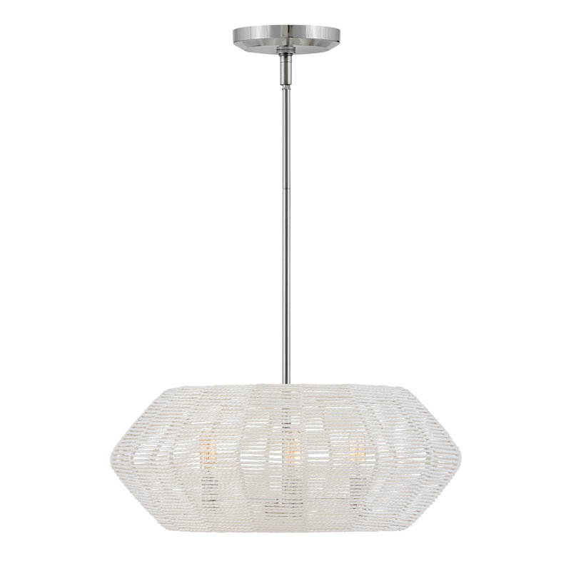 Ariza 3-Light Chandelier, Chrome, Natural/White