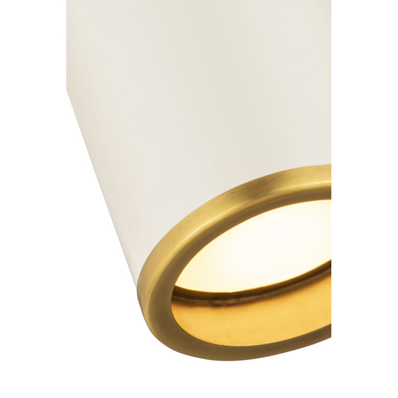 Plafonnier encastré cylindrique unique / remarquable à 5 lumières de 5,25 po Haefner, Blanc