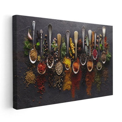 Décoration culinaire murale, reproductions d'herbes modernes, reproductions de photo encadrées 36 x 24 pour restaurant | Imprimé de cuisine Herb & Spice