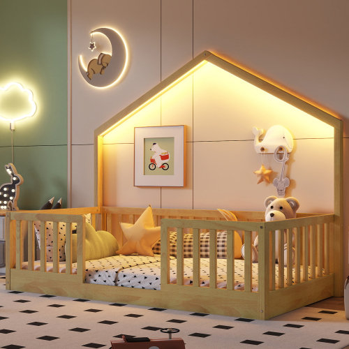 Lit simple simple Montessori, Naturel, Twin