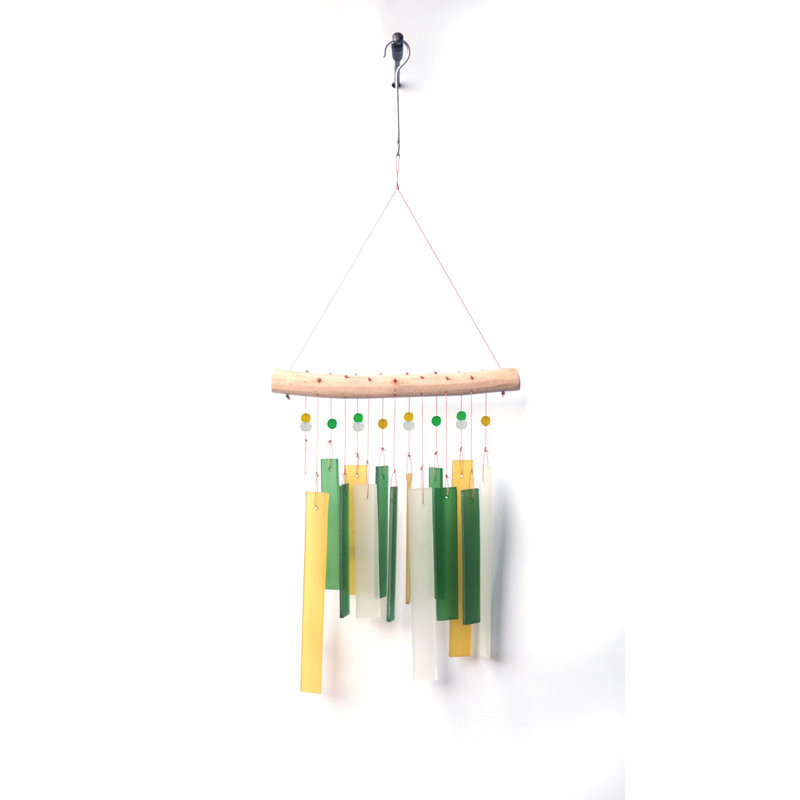 Sherida Glass Wind Chime, Margarita, 19" H x 7.5" W x 0.75" D