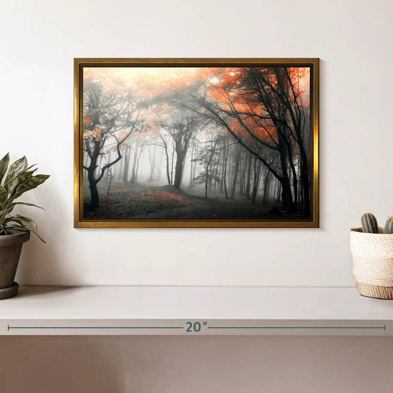 Autumn Grove II, Cadre flottant doré, 13 po x 9 po