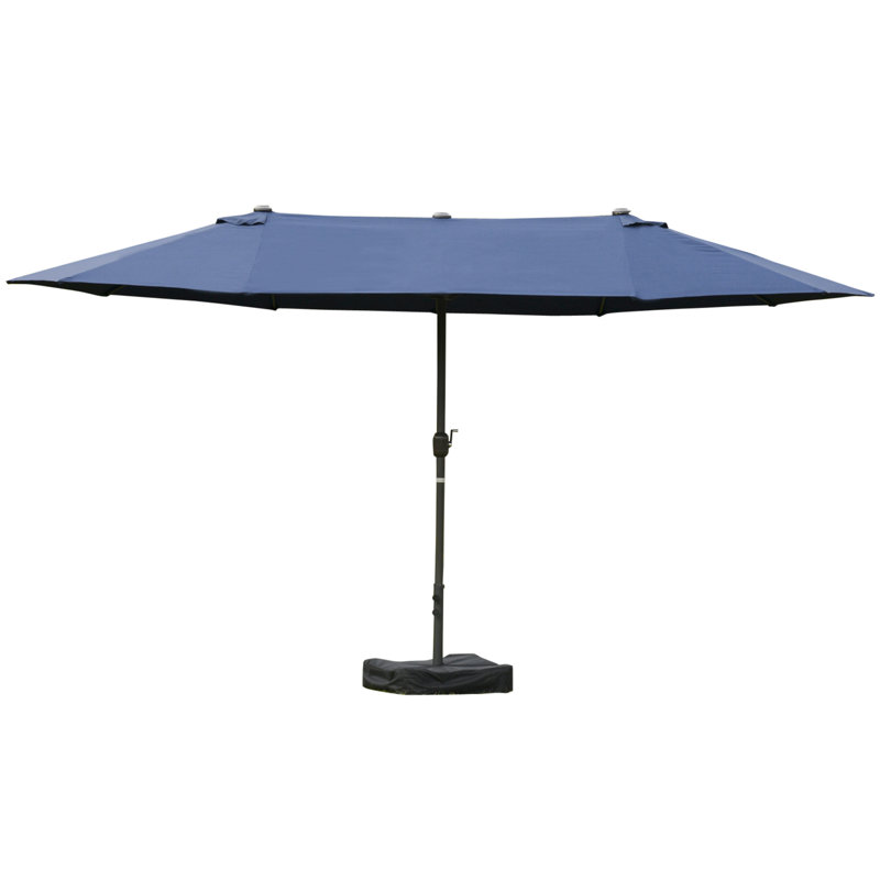 Parasol de marché rectangulaire 15 pi 1 po x 8 pi 10 po Wiens, Bleu