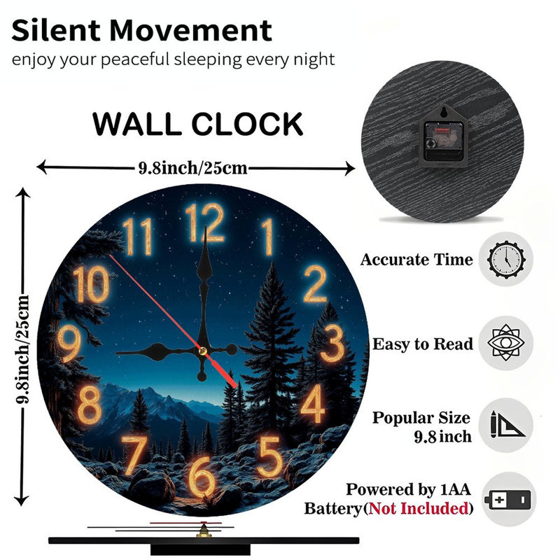 Décoration murale horloge nuit